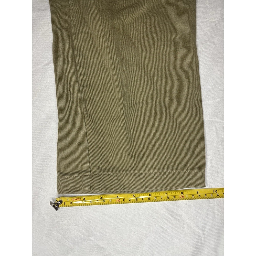 Vintage ORVIS Men's Pants 36x26 Green Canvas Leather Pocket Trim Hiking Hunting - Picture 5 of 7